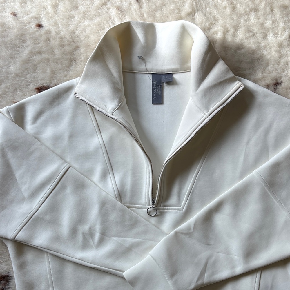 Sweaty Betty White Half-Zip Pullover Hoodie - Picture 4 of 6